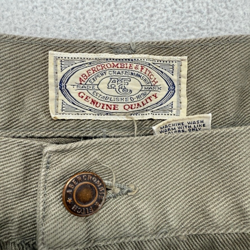 Vintage Abercrombie Fitch Jeans Mens 38x32 Brown Gray Denim USA Made Deadstock